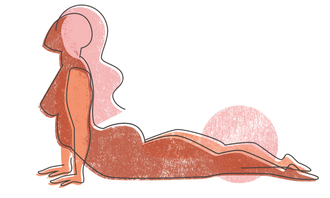 Yoga illustration An illustration of a woman in upward-facing dog.